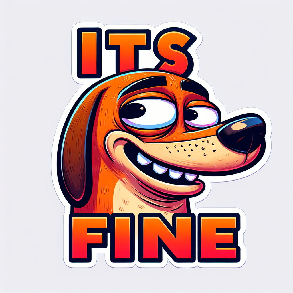 funny dog saying its fine Blank Meme Template
