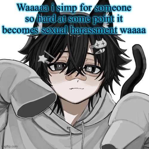 tfym I ain't masculine? | Waaaaa i simp for someone so hard at some point it becomes sexual harassment waaaa | image tagged in tfym i ain't masculine | made w/ Imgflip meme maker