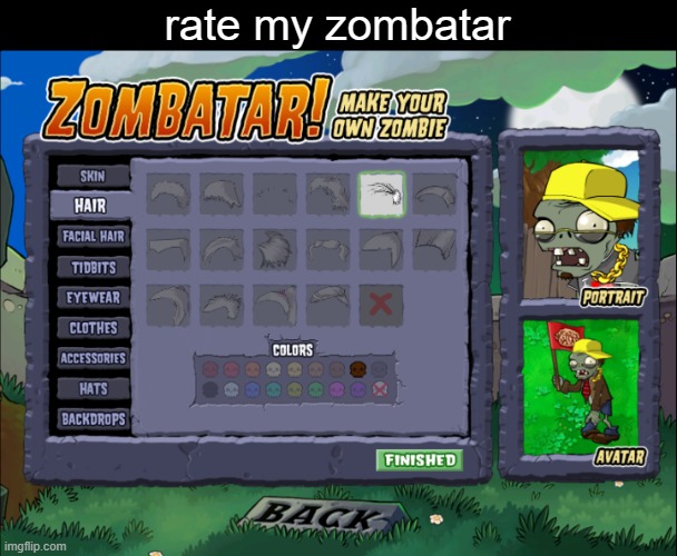 rate my zombatar | made w/ Imgflip meme maker