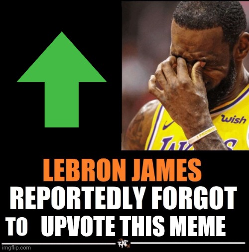 Not Upvote Begging | UPVOTE THIS MEME | image tagged in lebron james reportedly forgot to,memes,upvote begging,downvote,this,please | made w/ Imgflip meme maker