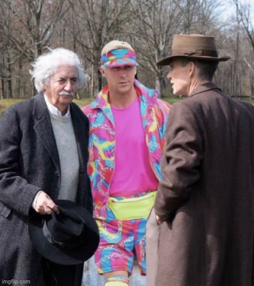 Einstein, Ken, and Oppenhiemer | image tagged in einstein ken and oppenhiemer | made w/ Imgflip meme maker