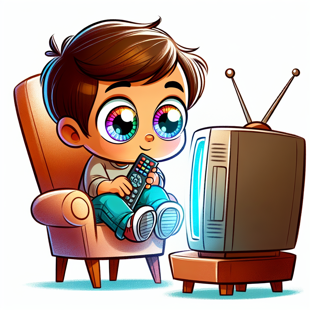 High Quality cute boy sitting on chair watching tv Blank Meme Template