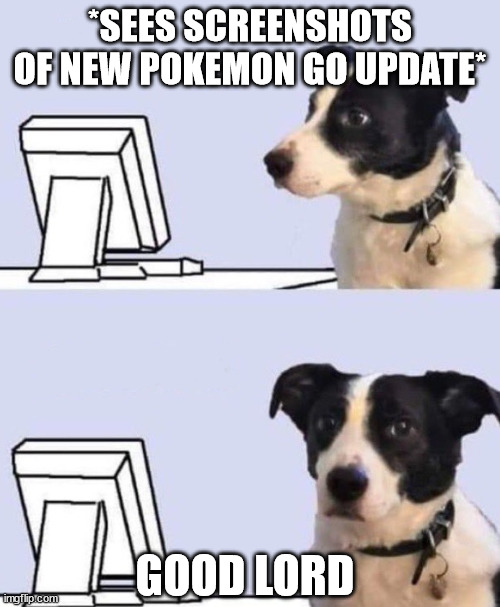 Pokemon Go New Update hits... | *SEES SCREENSHOTS OF NEW POKEMON GO UPDATE*; GOOD LORD | image tagged in good lord dog | made w/ Imgflip meme maker