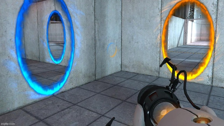 Portals from the game Portal. | image tagged in portals from the game portal | made w/ Imgflip meme maker