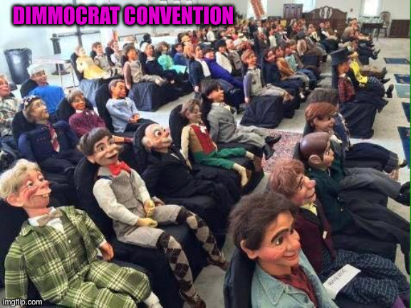 Room full of dummies | DIMMOCRAT CONVENTION | image tagged in room full of dummies | made w/ Imgflip meme maker