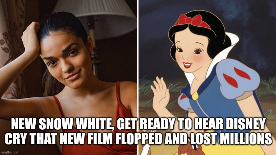 New and old snow white | NEW SNOW WHITE, GET READY TO HEAR DISNEY CRY THAT NEW FILM FLOPPED AND LOST MILLIONS | image tagged in new and old snow white | made w/ Imgflip meme maker