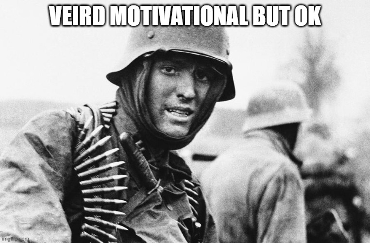 Hans the German | VEIRD MOTIVATIONAL BUT OK | image tagged in hans the german | made w/ Imgflip meme maker