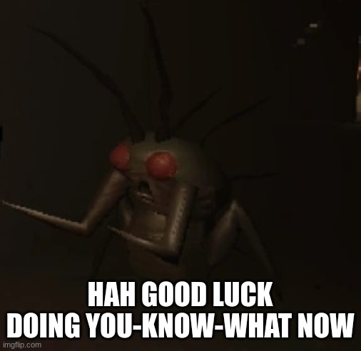 hoarding bug | HAH GOOD LUCK DOING YOU-KNOW-WHAT NOW | image tagged in hoarding bug | made w/ Imgflip meme maker