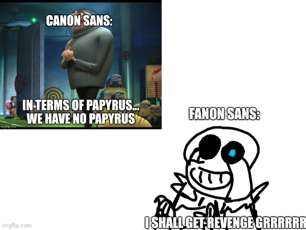 Sans Canon vs fanon | image tagged in undertale,sans | made w/ Imgflip meme maker
