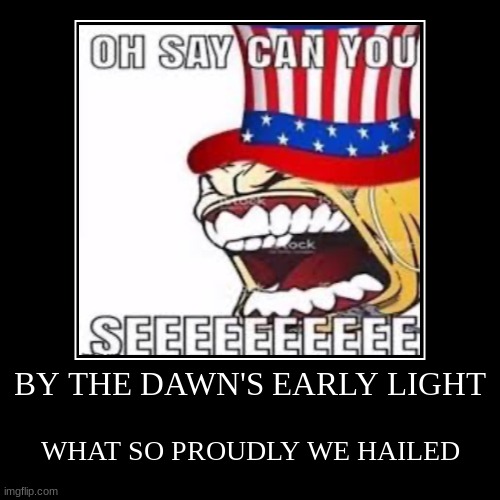 BY THE DAWN'S EARLY LIGHT | WHAT SO PROUDLY WE HAILED | image tagged in funny,demotivationals | made w/ Imgflip demotivational maker