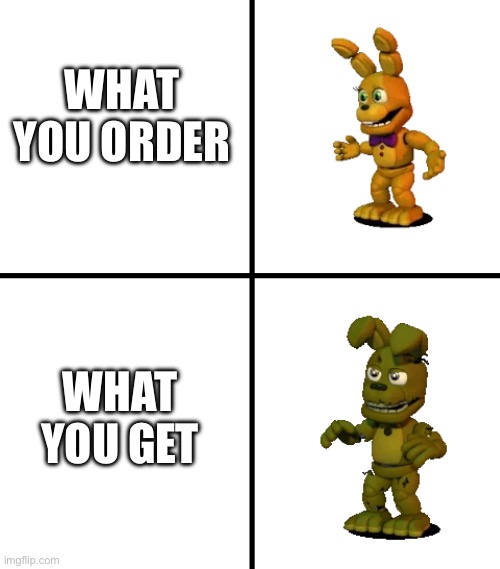 Dunkin Be Like (Sometimes) | WHAT YOU ORDER; WHAT YOU GET | image tagged in expectations vs reality fnaf world edit | made w/ Imgflip meme maker