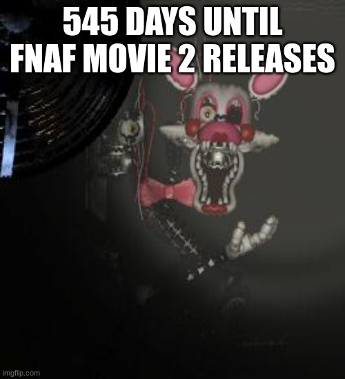 It's a long wait, but we must have patience | 545 DAYS UNTIL FNAF MOVIE 2 RELEASES | image tagged in mangle,fnaf | made w/ Imgflip meme maker