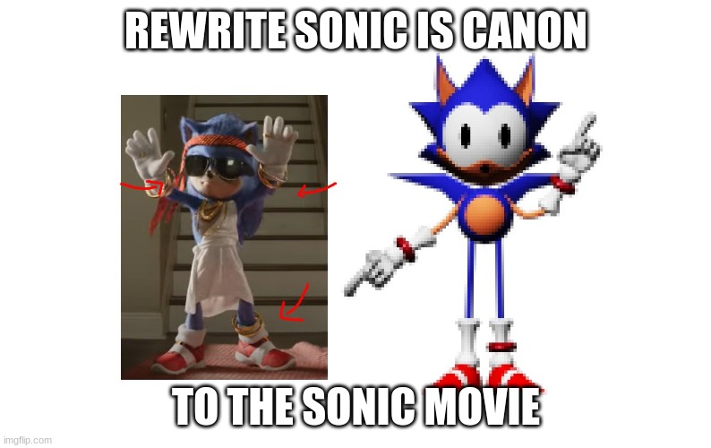This is funny to me and idk why | REWRITE SONIC IS CANON; TO THE SONIC MOVIE | image tagged in sonic movie | made w/ Imgflip meme maker