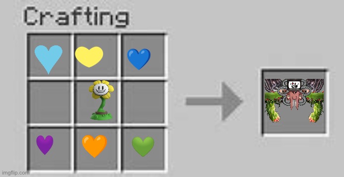 Photoshop Flowey crafting | image tagged in minecraft crafting | made w/ Imgflip meme maker