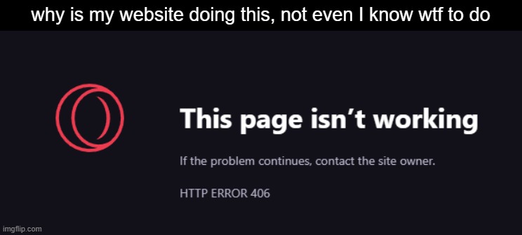why is my website doing this, not even I know wtf to do | made w/ Imgflip meme maker
