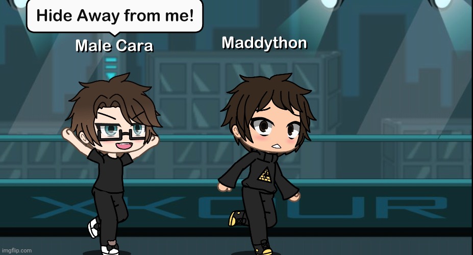 Male Cara chases Maddython while playing the Hide Away song because Maddython hacked Male Cara's account. V is for Verbalase. | image tagged in pop up school 2,pus2,x is for x,verbalase,male cara,maddython | made w/ Imgflip meme maker