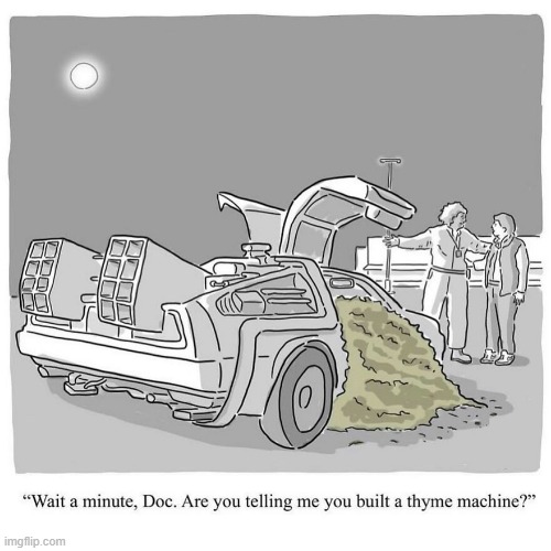 Thyme Machine | image tagged in comics | made w/ Imgflip meme maker