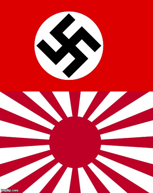 image tagged in nazi flag,war flag of imperial japan | made w/ Imgflip meme maker