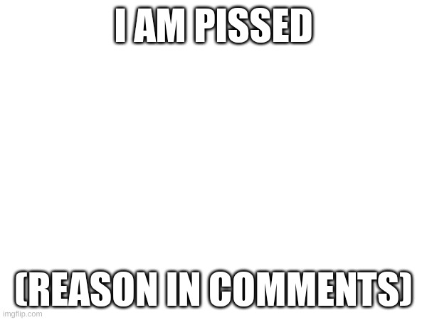 I AM PISSED; (REASON IN COMMENTS) | image tagged in why | made w/ Imgflip meme maker