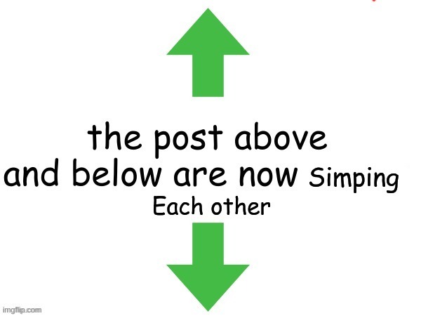 The post above and below are now simping each other | image tagged in the post above and below are now simping each other | made w/ Imgflip meme maker