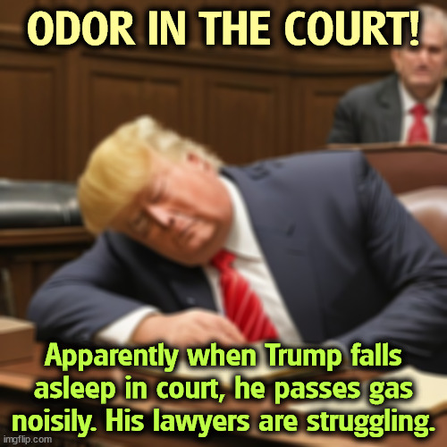 Does this violate the gag rule? | ODOR IN THE COURT! Apparently when Trump falls asleep in court, he passes gas noisily. His lawyers are struggling. | image tagged in trump,court,courtroom,sleep,fart | made w/ Imgflip meme maker