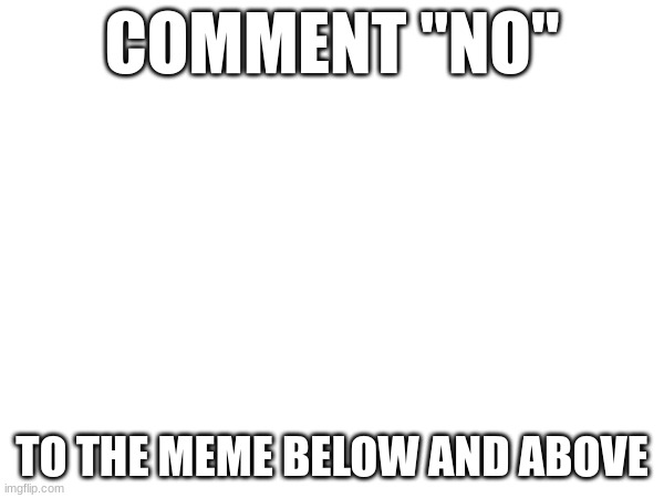 COMMENT "NO"; TO THE MEME BELOW AND ABOVE | made w/ Imgflip meme maker