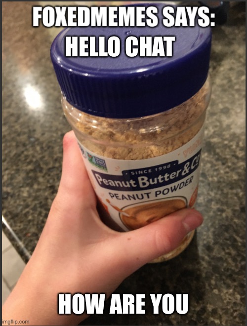 hello | HELLO CHAT; HOW ARE YOU | image tagged in foxedmemes says ahh templata,shmebulak | made w/ Imgflip meme maker