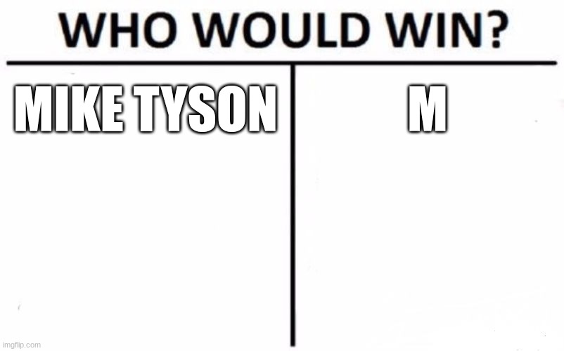 Who Would Win? | MIKE TYSON; M | image tagged in memes,who would win | made w/ Imgflip meme maker
