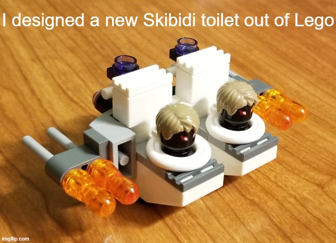 twin dark matter skibidi toilet with napalm missiles | I designed a new Skibidi toilet out of Lego | image tagged in skibidi toilet,lego,unnecessary tags,ha ha tags go brr,why are you reading the tags,stop reading the tags | made w/ Imgflip meme maker