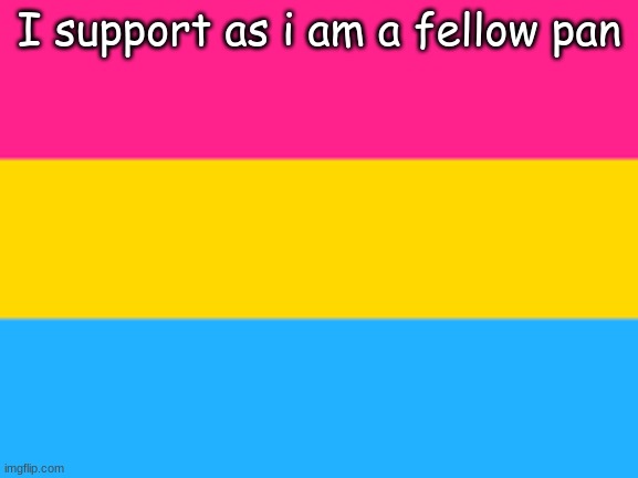 Pansexual flag | I support as i am a fellow pan | image tagged in pansexual flag | made w/ Imgflip meme maker