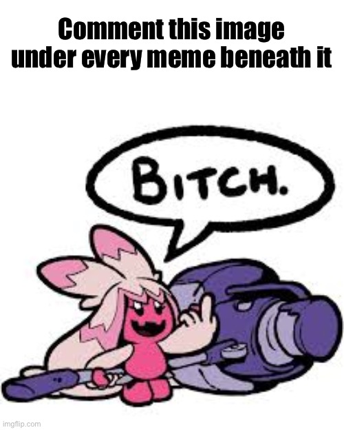 Bitches | Comment this image under every meme beneath it | image tagged in tinkaton bitch | made w/ Imgflip meme maker