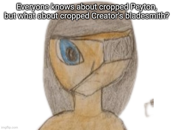 Noticed this while making an Undertale text meme | Everyone knows about cropped Peyton, but what about cropped Creator's bladesmith? | made w/ Imgflip meme maker