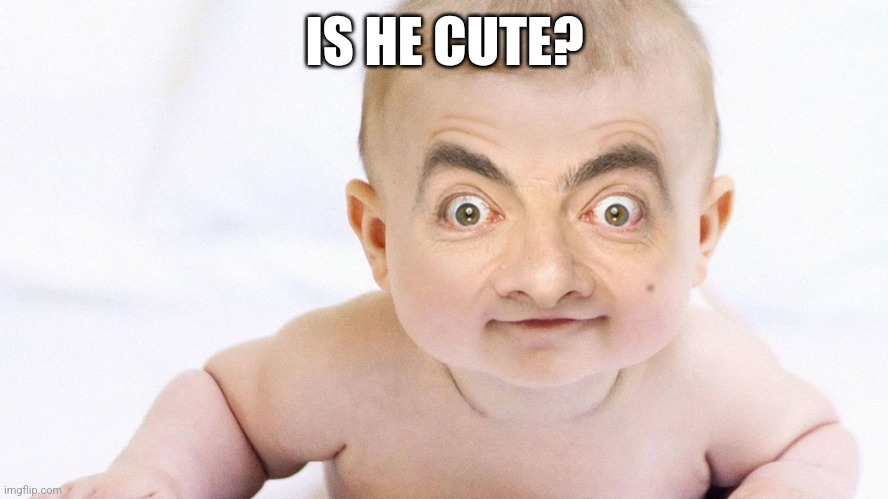 YOU BETTER SAY YES | IS HE CUTE? | image tagged in sussy bean | made w/ Imgflip meme maker