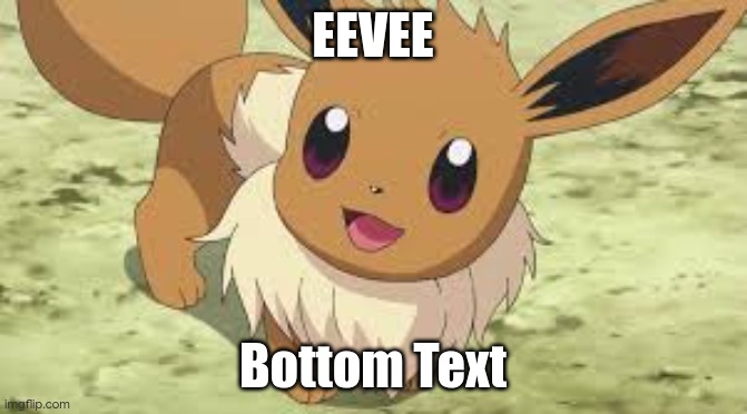 Eevee | EEVEE Bottom Text | image tagged in eevee | made w/ Imgflip meme maker