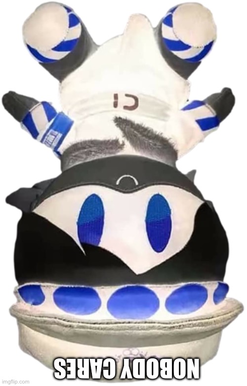 N Plushie | NOBODY CARES | image tagged in n plushie | made w/ Imgflip meme maker