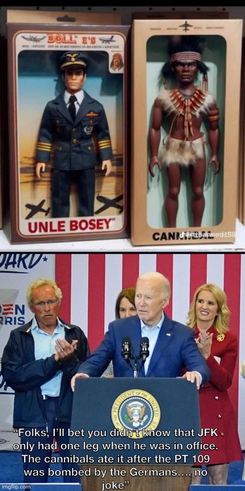 Uncle Nosey vs the cannibals | image tagged in joe biden,uncle,action | made w/ Imgflip meme maker