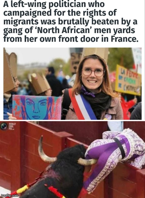What goes around comes around. | image tagged in bullfighter,liberals,liberal logic | made w/ Imgflip meme maker