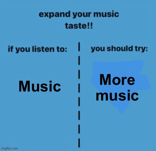 Get on my level nerds I have like 20k saved songs | More music; Music | image tagged in expand your music taste | made w/ Imgflip meme maker
