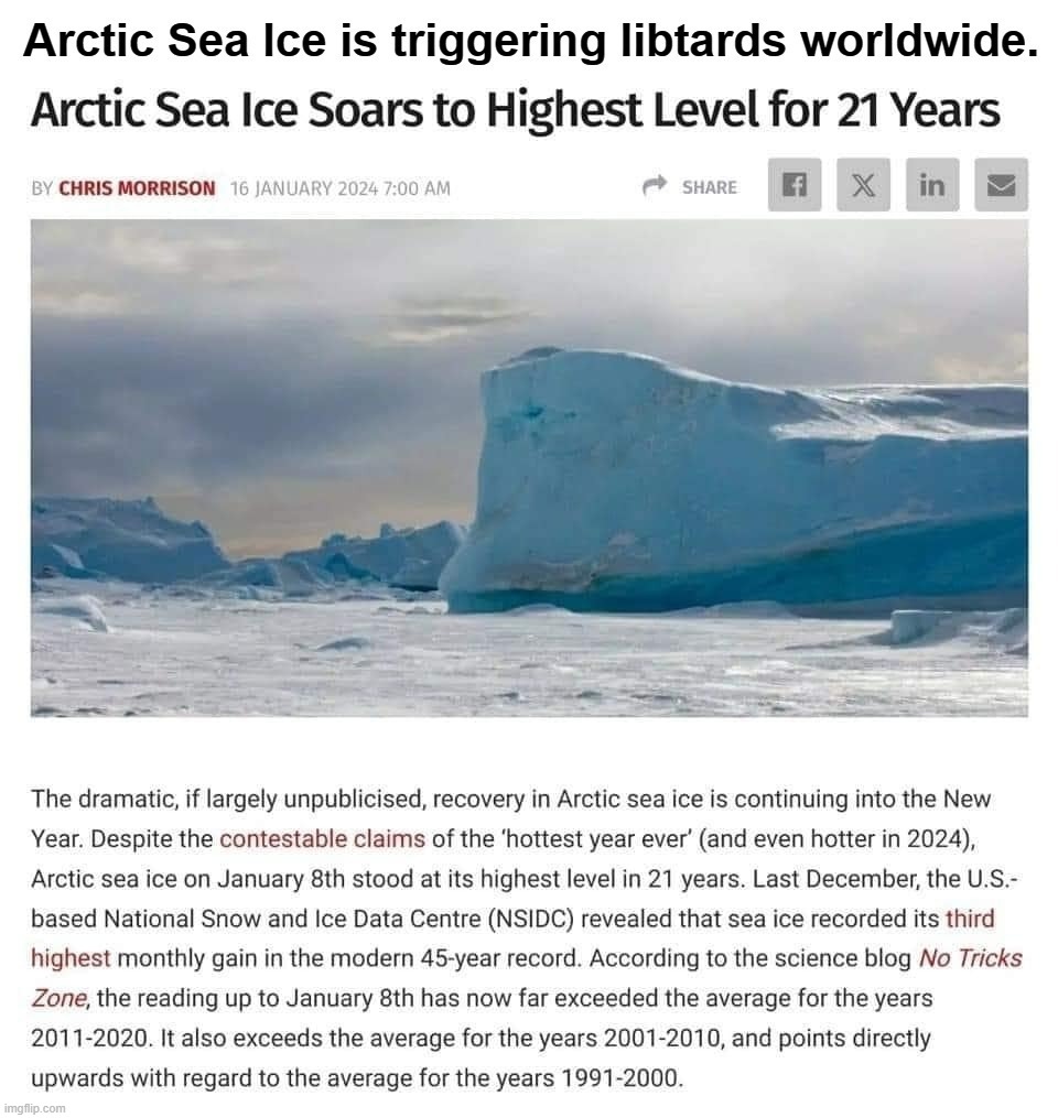Arctic Sea Ice is triggering libtards worldwide. | image tagged in arctic,ice,arctic sea,global warming,global warming hoax,liberal tears | made w/ Imgflip meme maker