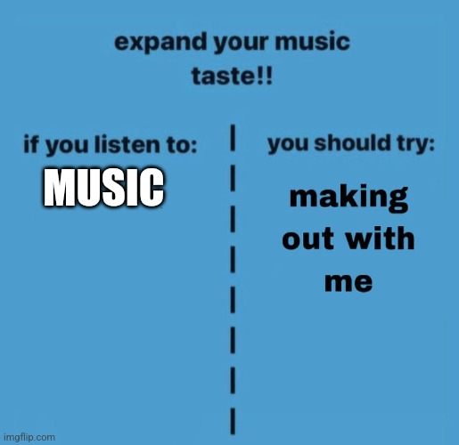 expand your music taste | MUSIC | image tagged in expand your music taste | made w/ Imgflip meme maker