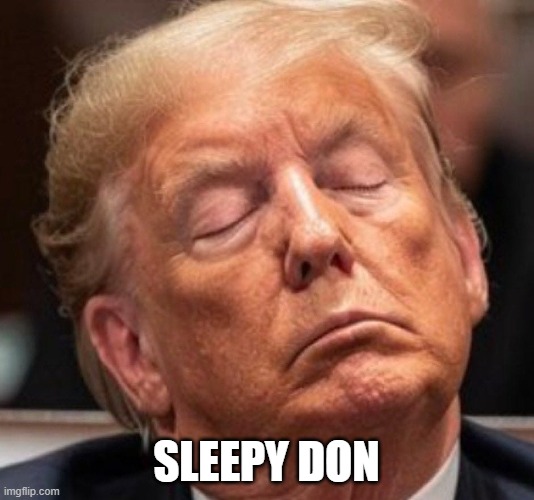 SLEEPY DON | image tagged in donald trump the clown | made w/ Imgflip meme maker
