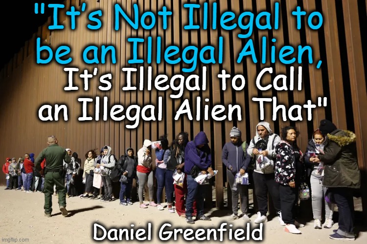 Politically correct language seems more important than actual behavior | "It’s Not Illegal to 
be an Illegal Alien, It’s Illegal to Call an Illegal Alien That"; Daniel Greenfield | image tagged in pc,wait that's illegal,language,politically correct,pc police,sick | made w/ Imgflip meme maker