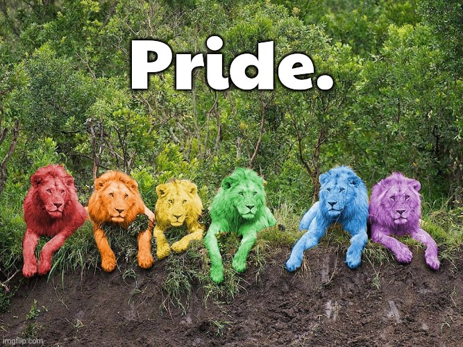 This has more than one meaning. | Pride. | image tagged in gay pride,furries,lions,big cats,animals,tolerance | made w/ Imgflip meme maker
