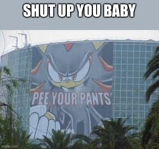 Pee your pants | SHUT UP YOU BABY | image tagged in pee your pants | made w/ Imgflip meme maker