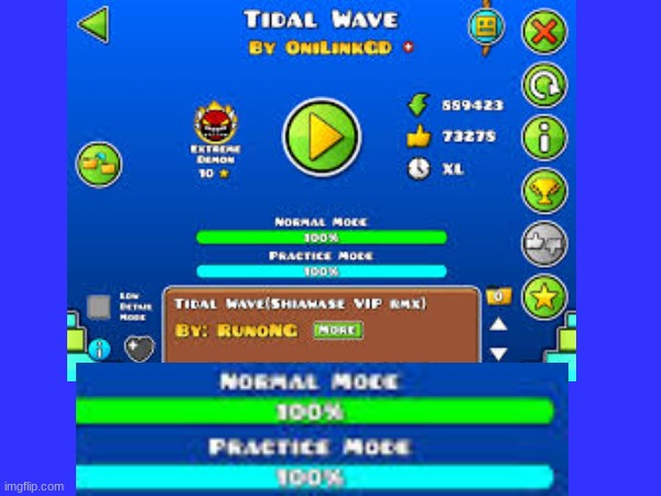 I did it! | image tagged in geometry dash,tidal wave,memes | made w/ Imgflip meme maker
