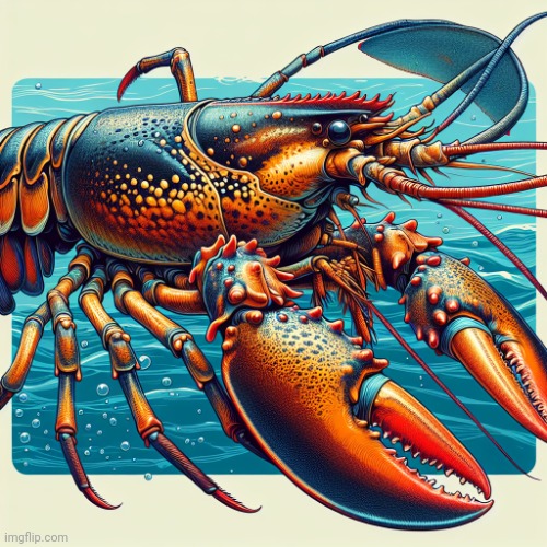 Lobster painting | image tagged in lobster painting | made w/ Imgflip meme maker