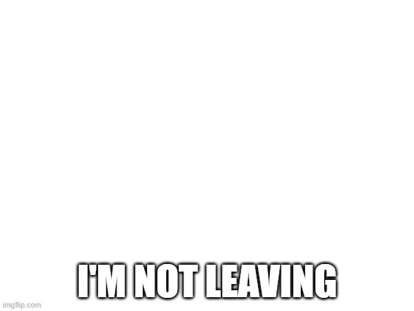 my mental breakdown is over | I'M NOT LEAVING | made w/ Imgflip meme maker