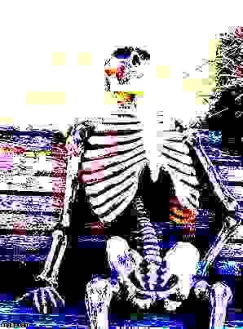 DEEP FRIED SKELETON | image tagged in deep fried skeleton | made w/ Imgflip meme maker