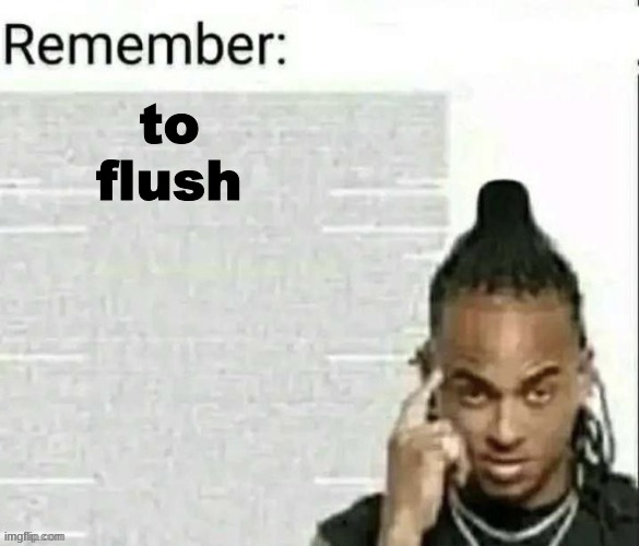 Remember | to flush | image tagged in remember | made w/ Imgflip meme maker