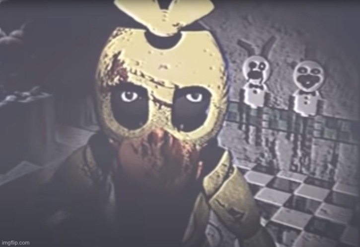 Withered Chica staring | image tagged in withered chica staring | made w/ Imgflip meme maker